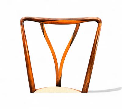 Giuseppe Scapinelli Set of 8 Dining Chairs in Rosewood Boucle Giuseppe Scapinelli 1950s