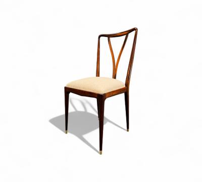 Giuseppe Scapinelli Set of 8 Dining Chairs in Rosewood Boucle Giuseppe Scapinelli 1950s