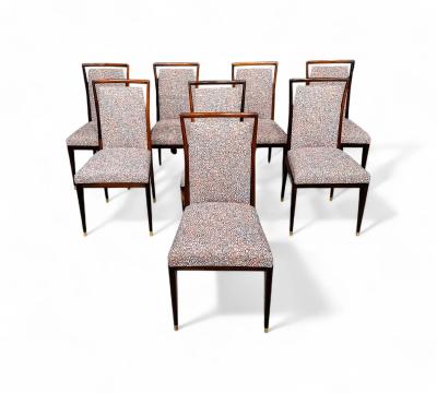 Giuseppe Scapinelli Set of 8 Dining Chairs in Rosewood Fabric Giuseppe Scapinelli Lot 366A