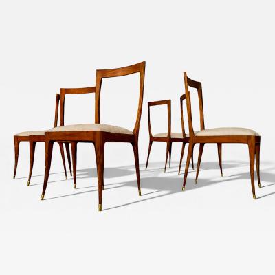 Giuseppe Scapinelli Set of Six Dining Chairs in Caviuna Boucle by Giuseppe Scapinelli Lot 681B