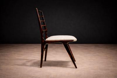 Giuseppe Scapinelli Set of Six Dining Chairs in Rosewood Fabric Giuseppe Scapinelli 1950s