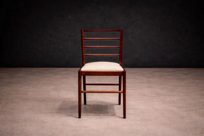 Giuseppe Scapinelli Set of Six Dining Chairs in Rosewood Fabric Giuseppe Scapinelli 1950s