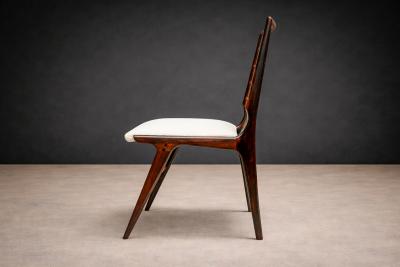 Giuseppe Scapinelli Set of Six Dining Chairs in Rosewood Fabric Giuseppe Scapinelli 1950s