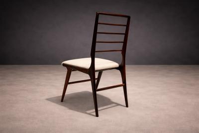 Giuseppe Scapinelli Set of Six Dining Chairs in Rosewood Fabric Giuseppe Scapinelli 1950s