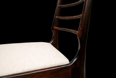 Giuseppe Scapinelli Set of Six Dining Chairs in Rosewood Fabric Giuseppe Scapinelli 1950s