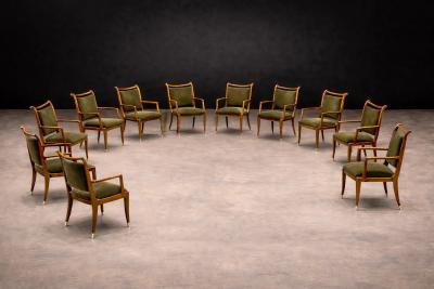 Giuseppe Scapinelli Set of Twelve Giuseppe Scapinelli Dining Armchairs in Cavi na