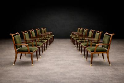 Giuseppe Scapinelli Set of Twelve Giuseppe Scapinelli Dining Armchairs in Cavi na