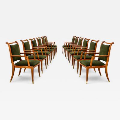 Giuseppe Scapinelli Set of Twelve Giuseppe Scapinelli Dining Armchairs in Cavi na