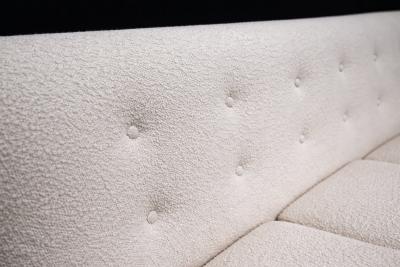 Giuseppe Scapinelli Sofa in Hardwood and Off White Boucl by Giuseppe Scapinelli Brazil 1950s