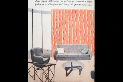 Giuseppe Scapinelli Sofa in Hardwood and Off White Boucl by Giuseppe Scapinelli Brazil 1950s