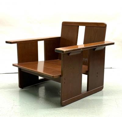 Giuseppe Terragni PAIR Italian Mid Century Rationalist Armchairs Sheepskin Coverings G Terragni