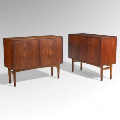Gjovik Mobelfabriken Mid Century Modern Low Cabinets Teak Denmark 1950s