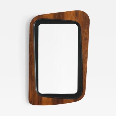 Glas Tr Hovmantorp SWEDISH ASYMMETRICAL ROSEWOOD WALL MIRROR FROM GLAS TR HOVMANTORP