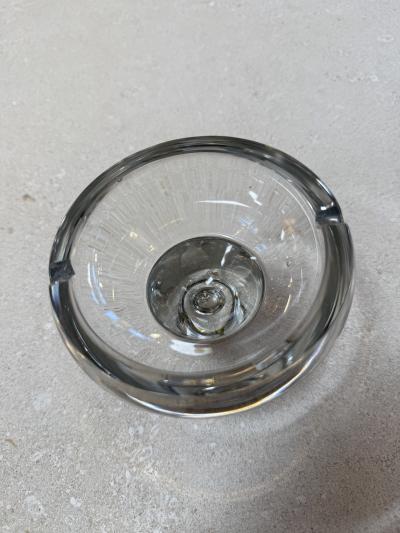 Glass Ashtray with Metal Clad Base