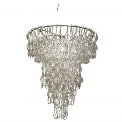 Glass Chandelier by Angelo Mangiarotti for Vistosi Italy 1970s