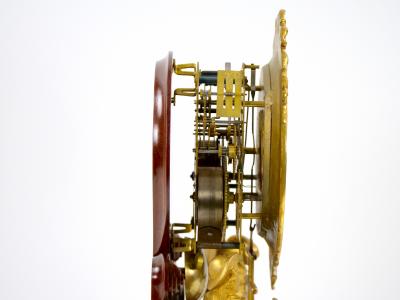 Glass Dome Bronze Porcelain Face Ansonian Crystal Palace Mantel Clock