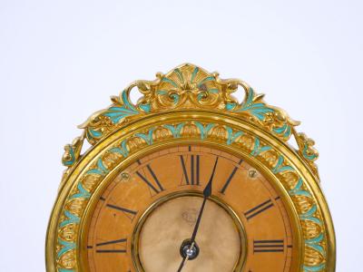 Glass Dome Bronze Porcelain Face Ansonian Crystal Palace Mantel Clock