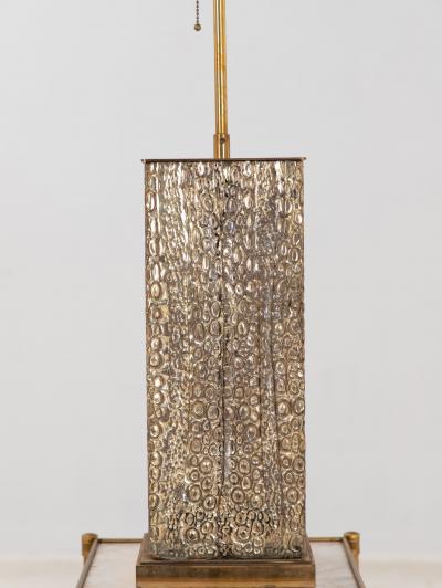 Glass Lamp with Molded Crocodile Pattern