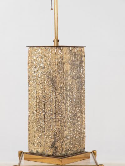 Glass Lamp with Molded Crocodile Pattern