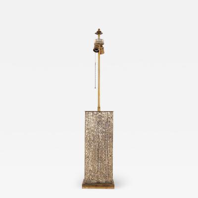 Glass Lamp with Molded Crocodile Pattern