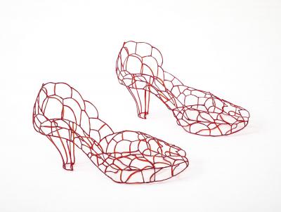 Glass Ruby Slippers by Tina Betz