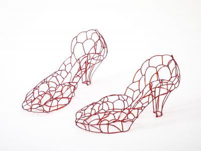Glass Ruby Slippers by Tina Betz
