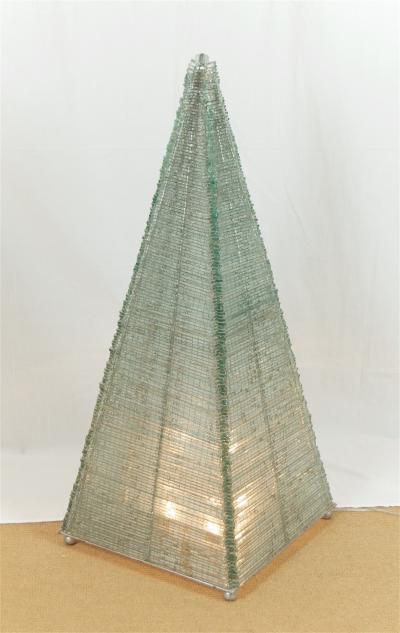 Glass Sculptural Pyramid Floor Light