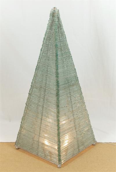 Glass Sculptural Pyramid Floor Light