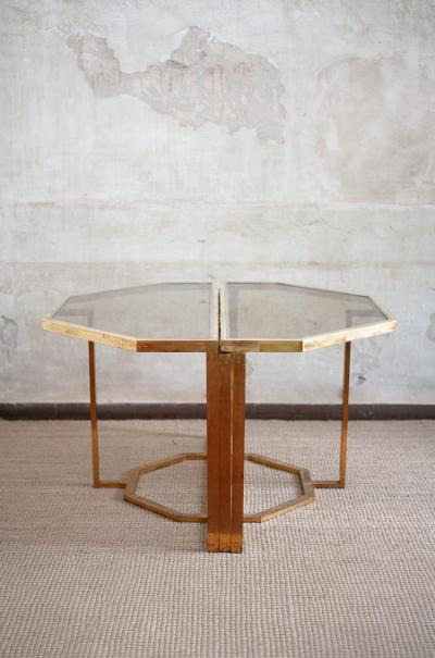 Glass and Brass Dining Set 1970s