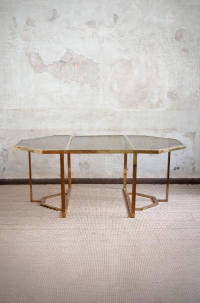 Glass and Brass Dining Set 1970s
