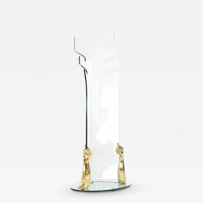 Glass and Brass Hands Coat Rack