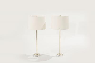 Glass and Brass Table Lamps C 1960s