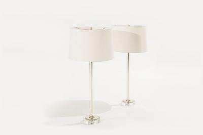 Glass and Brass Table Lamps C 1960s
