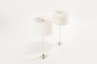 Glass and Brass Table Lamps C 1960s