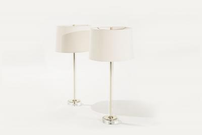 Glass and Brass Table Lamps C 1960s