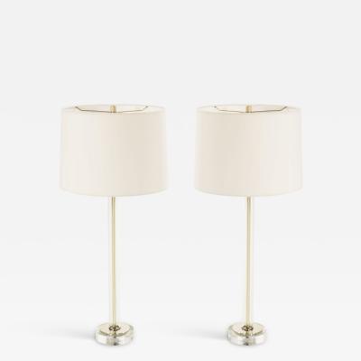 Glass and Brass Table Lamps C 1960s