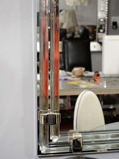 Glass and Chrome Tubular Mirror