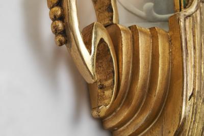 Glass and Gilt Wood Wall Lights by Broman Europe Early 20th Century