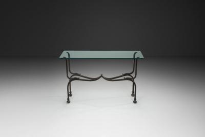 Glass and Iron Savonarola Side Table Italy 1960s