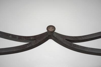 Glass and Iron Savonarola Side Table Italy 1960s