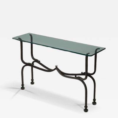 Glass and Iron Savonarola Side Table Italy 1960s
