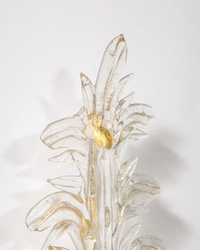 Glass and Metal Sconces by Seguso Verti DArte Italy c 1948