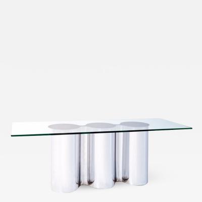 Glass and Steel console by Armet