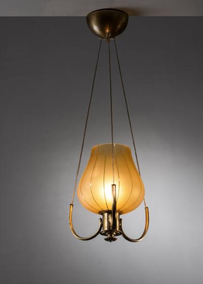 Glass and brass pendant