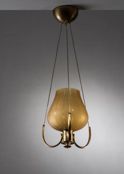 Glass and brass pendant