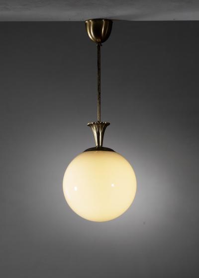 Glass and brass pendant