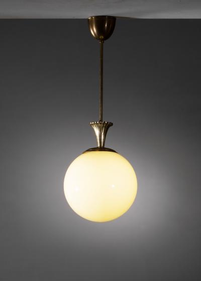 Glass and brass pendant