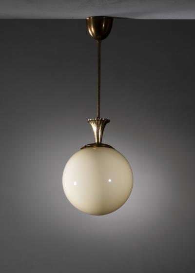 Glass and brass pendant