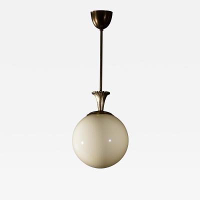 Glass and brass pendant