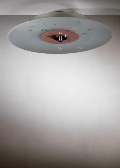 Glass disc ceiling lamp